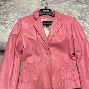 Pink leather jacket